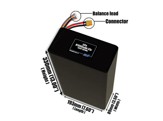 LiPo 81000mAh 10S3P 37v Battery Pack