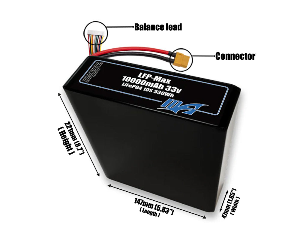 LFP-Max LiFePO4 10000 10S2P 33v Battery Pack