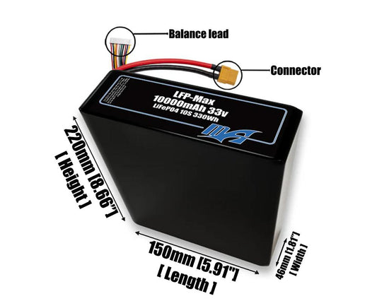 LFP-Max LiFePO4 10000 10S2P 33v Battery Pack