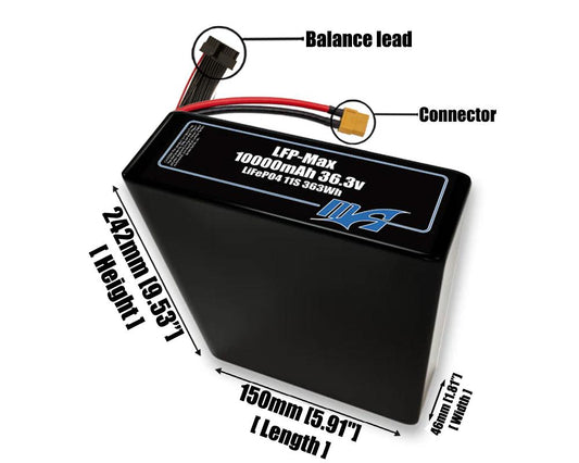 LFP-Max LiFePO4 10000 11S2P 36.3v Battery Pack