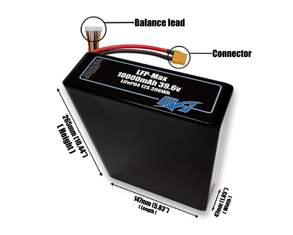 LFP-Max LiFePO4 10000 12S2P 39.6v Battery Pack