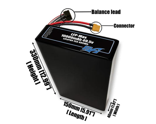 LFP-Max LiFePO4 10000 15S2P 49.5v Battery Pack