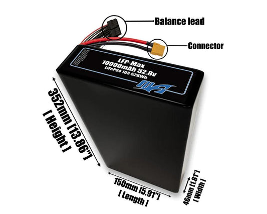 LFP-Max LiFePO4 10000 16S2P 52.8v Battery Pack