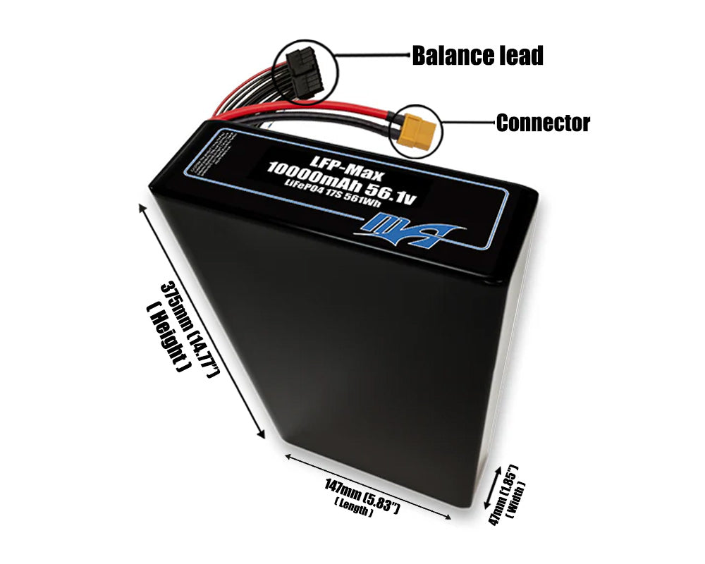 LFP-Max LiFePO4 10000 17S2P 56.1v Battery Pack