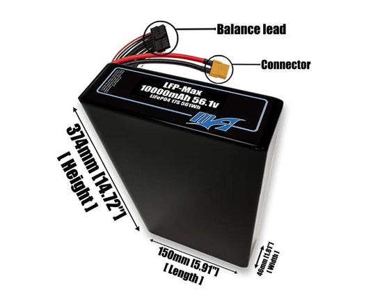 LFP-Max LiFePO4 10000 17S2P 56.1v Battery Pack