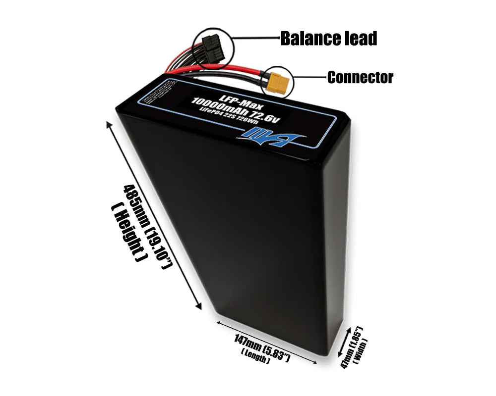 LFP-Max LiFePO4 10000 22S2P 72.6v Battery Pack