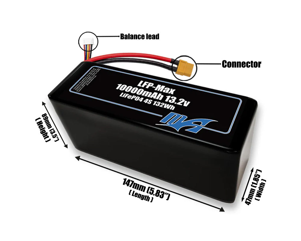 LFP-Max LiFePO4 10000 4S2P 13.2v Battery Pack