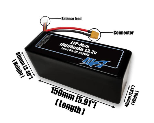 LFP-Max LiFePO4 10000 4S2P 13.2v Battery Pack
