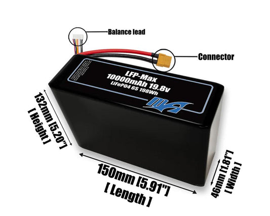 LFP-Max LiFePO4 10000 6S2P 19.8v Battery Pack