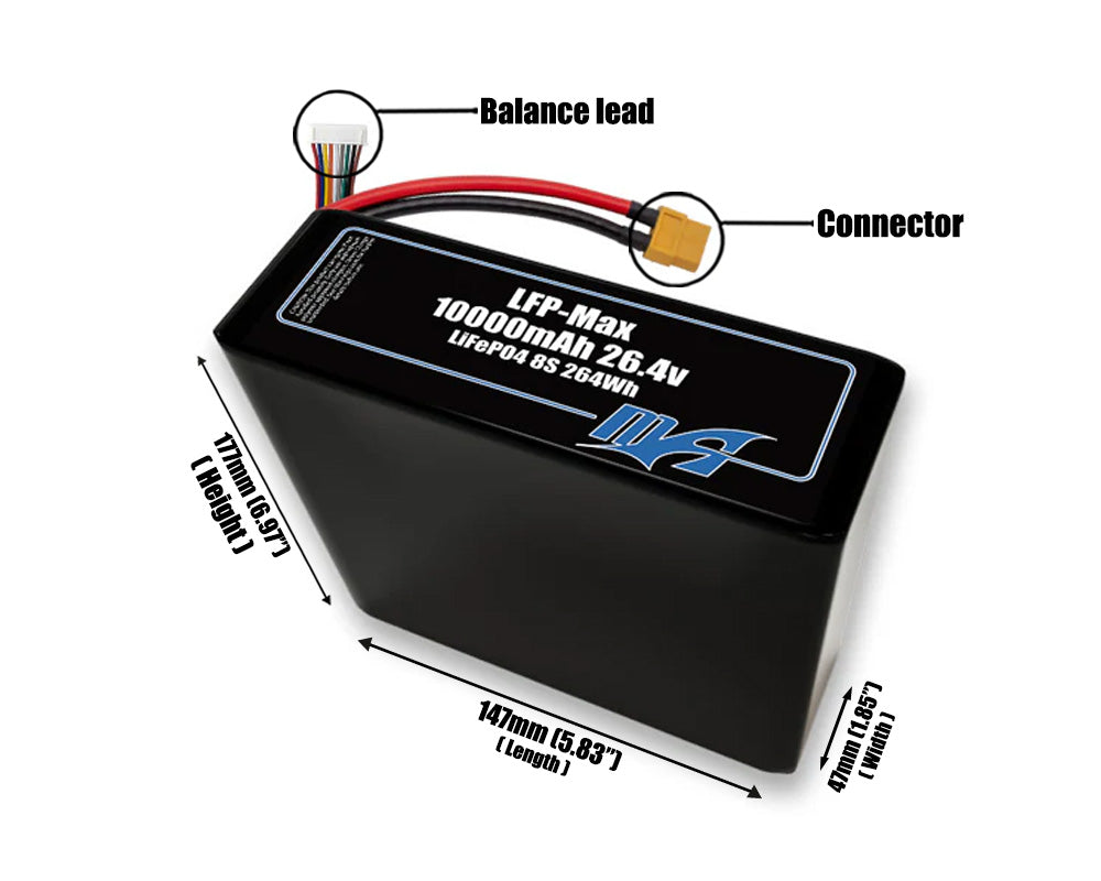 LFP-Max LiFePO4 10000 8S2P 26.4v Battery Pack