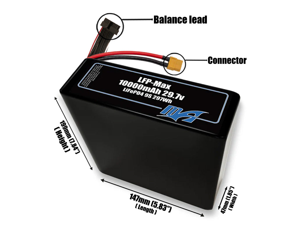 LFP-Max LiFePO4 10000 9S2P 29.7v Battery Pack