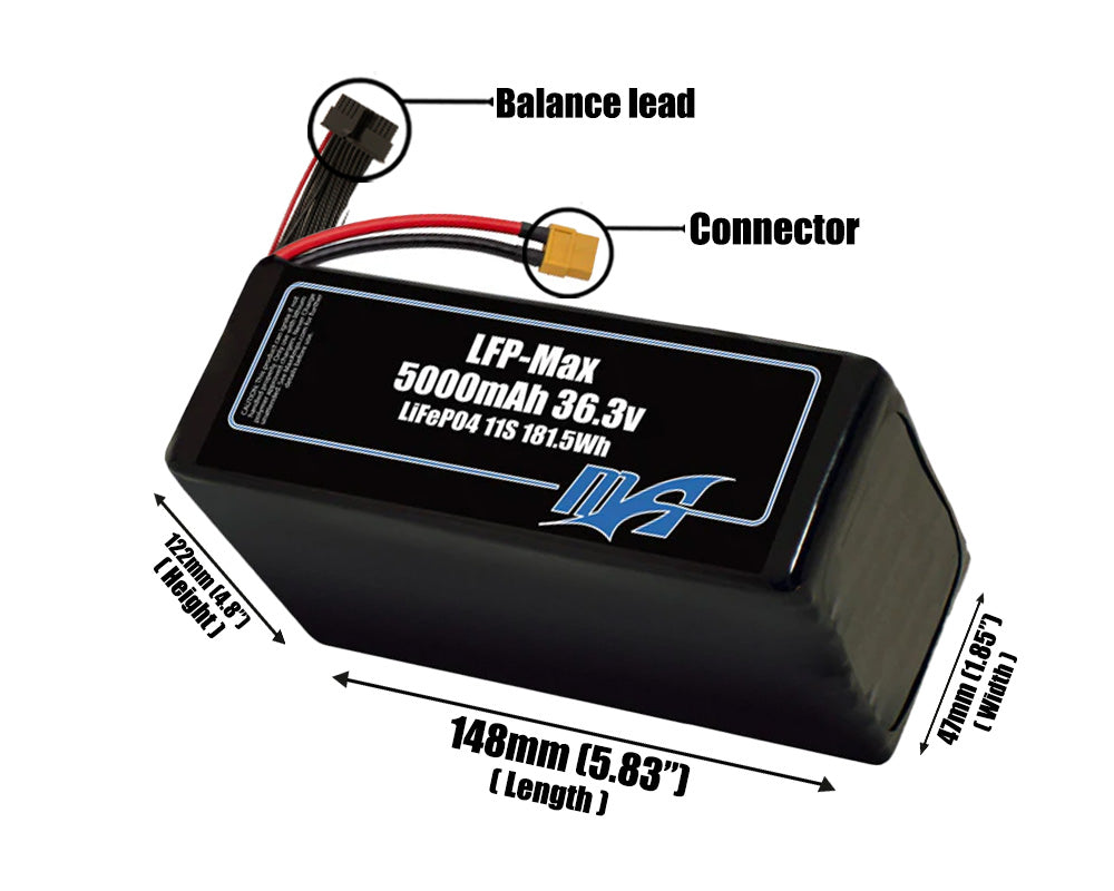 LFP-Max LiFePO4 5000 11S 36.3v Battery Pack