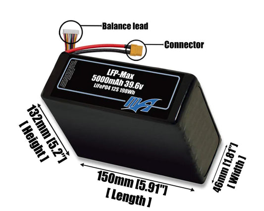 LFP-Max LiFePO4 5000 12S 39.6v Battery Pack