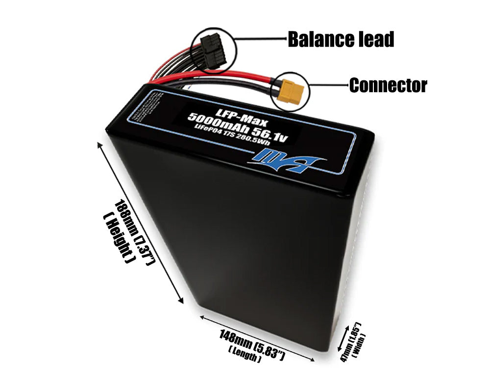 LFP-Max LiFePO4 5000 17S 56.1v Battery Pack