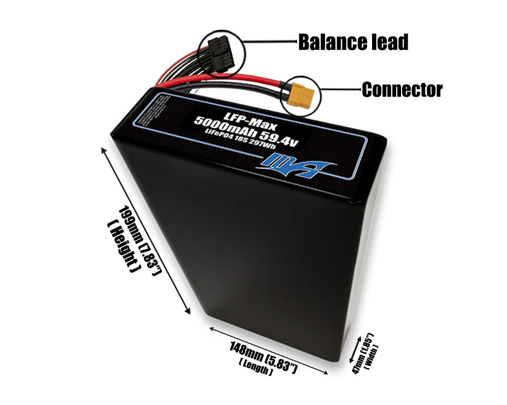 LFP-Max LiFePO4 5000 18S 59.4v Battery Pack