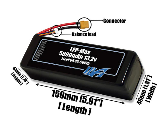 LFP-Max LiFePO4 5000 4S 13.2v Battery Pack