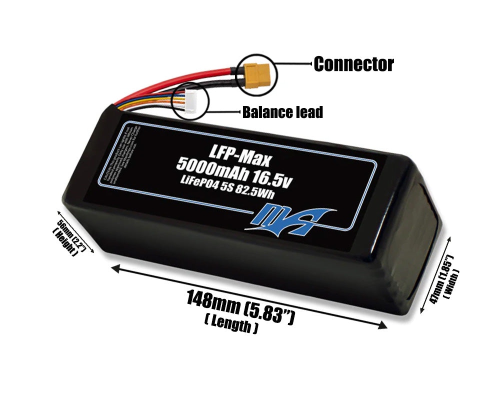 LFP-Max LiFePO4 5000 5S 16.5v Battery Pack