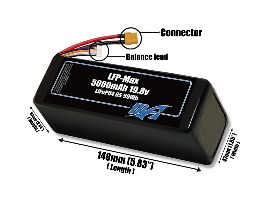 LFP-Max LiFePO4 5000 6S 19.8v Battery Pack