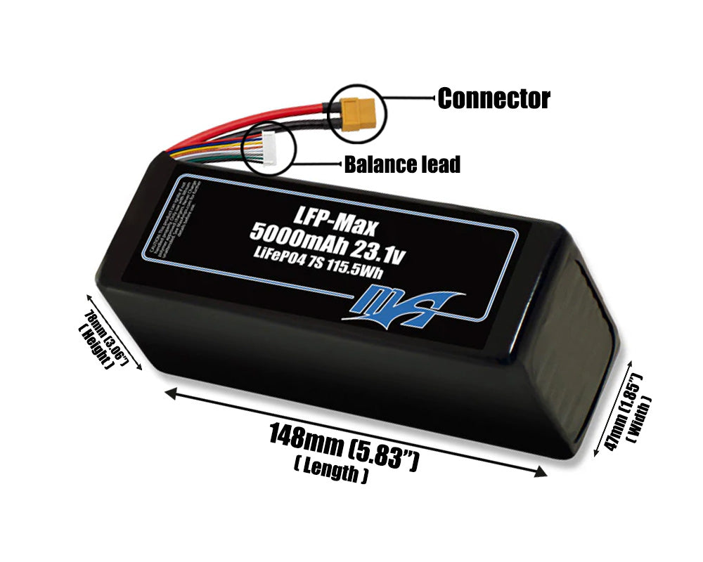 LFP-Max LiFePO4 5000 7S 23.1v Battery Pack