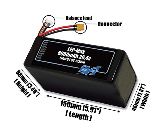 LFP-Max LiFePO4 5000 8S 26.4v Battery Pack