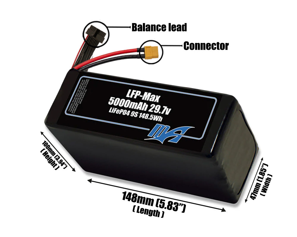 LFP-Max LiFePO4 5000 9S 29.7v Battery Pack