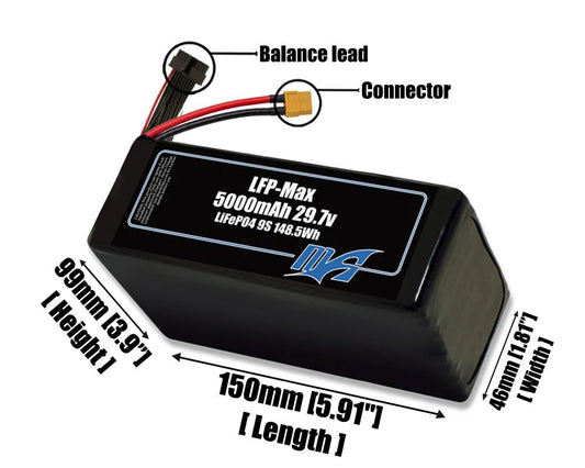 LFP-Max LiFePO4 5000 9S 29.7v Battery Pack