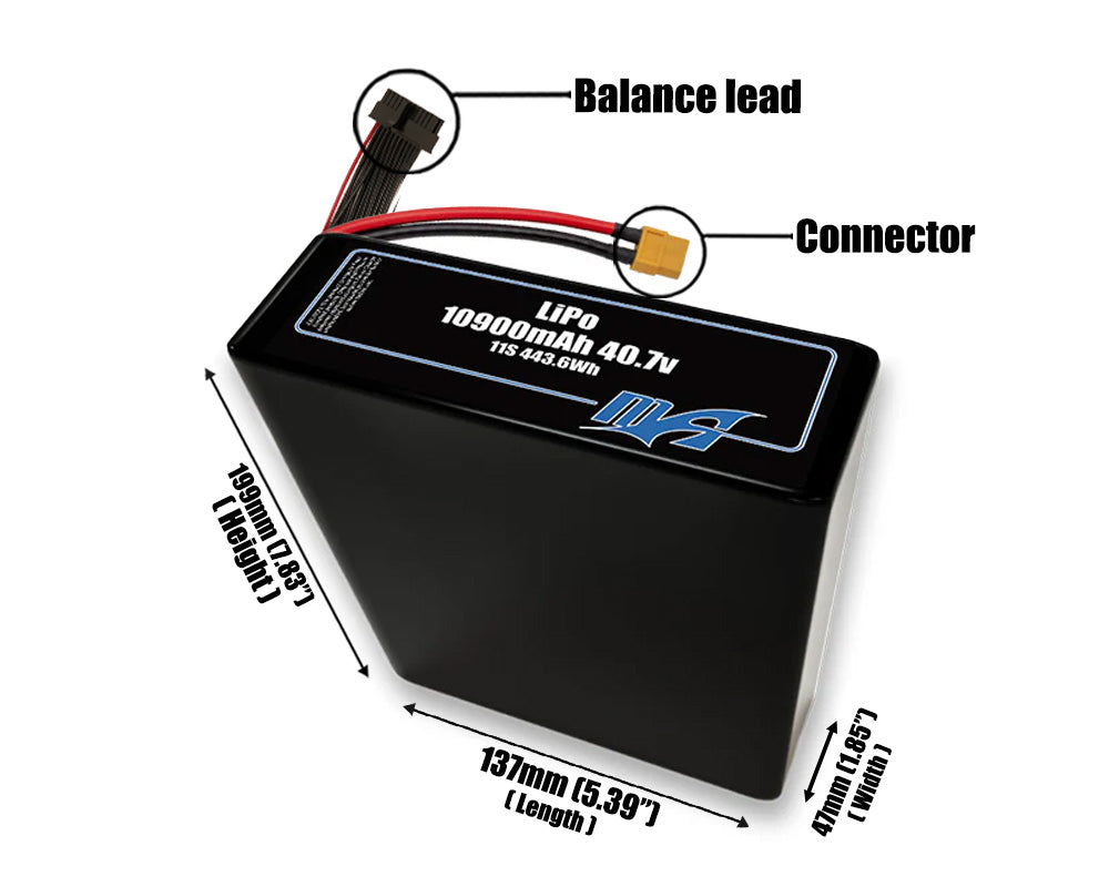 LiPo 10900mAh 11S2P 40.7v Battery Pack