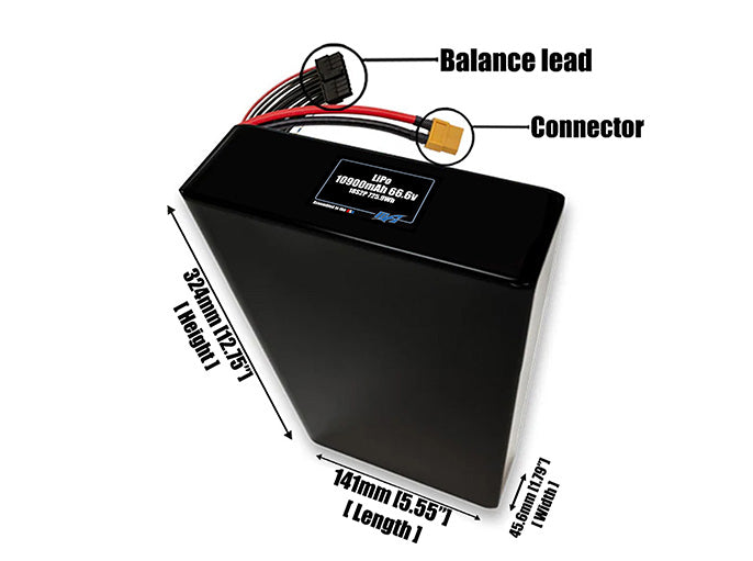 LiPo 10900mAh 18S2P 66.6v Battery Pack