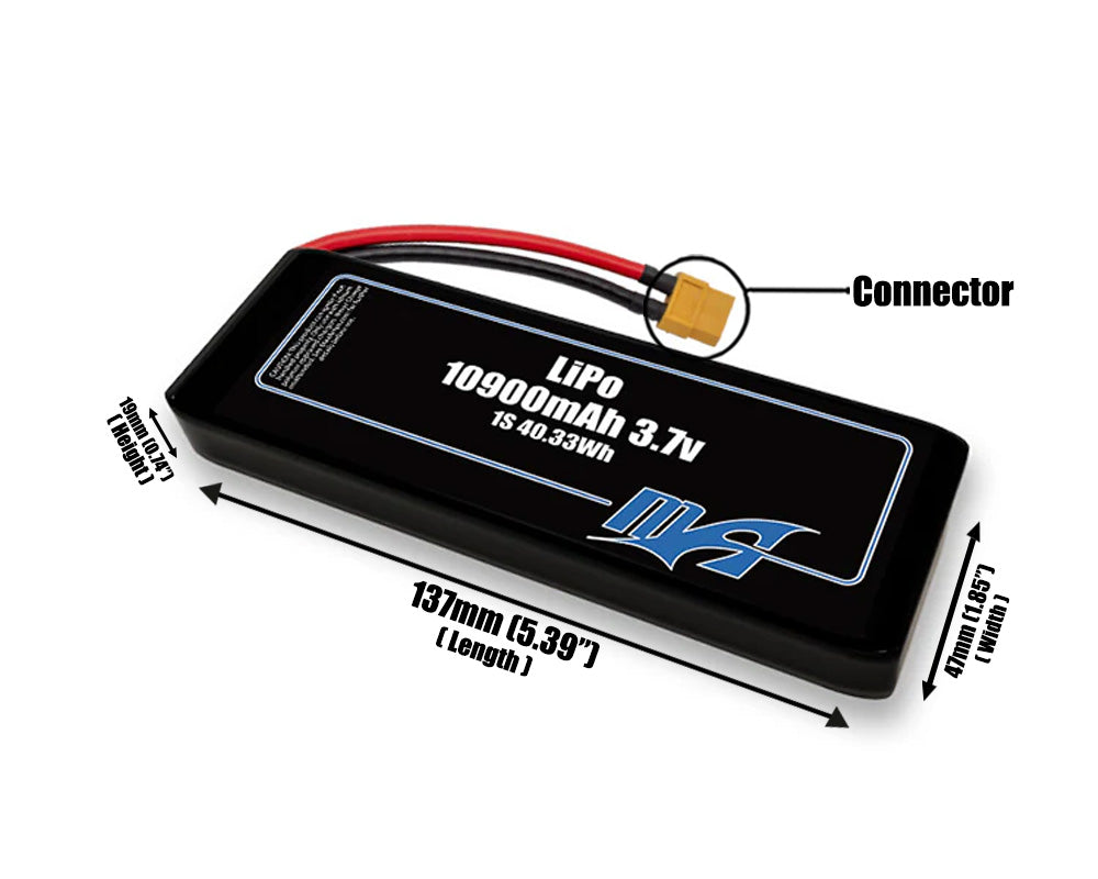 LiPo 10900mAh 1S2P 3.7v Battery Pack