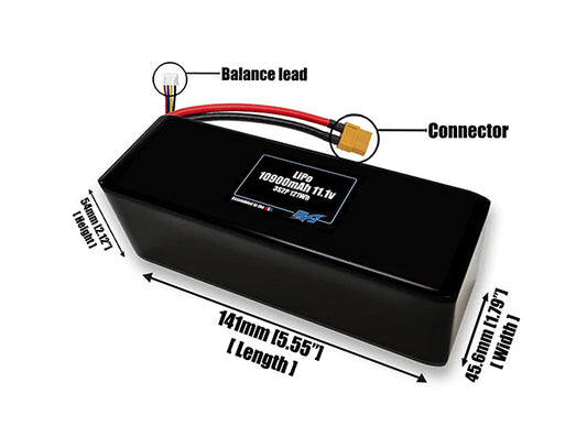LiPo 10900mAh 3S2P 11.1v Battery Pack