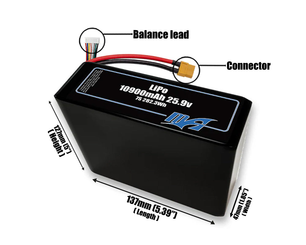 LiPo 10900mAh 7S2P 25.9v Battery Pack