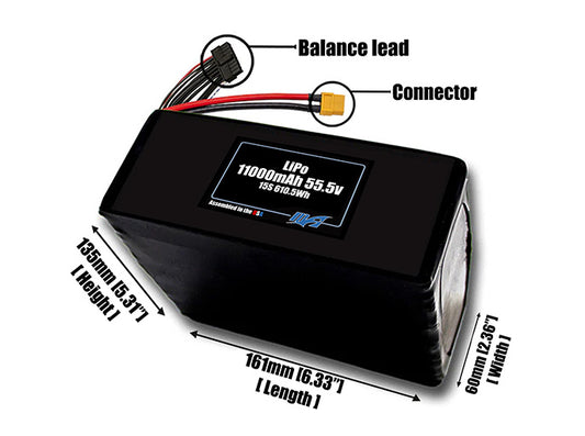 LiPo 11000mAh 15S 55.5v Battery Pack