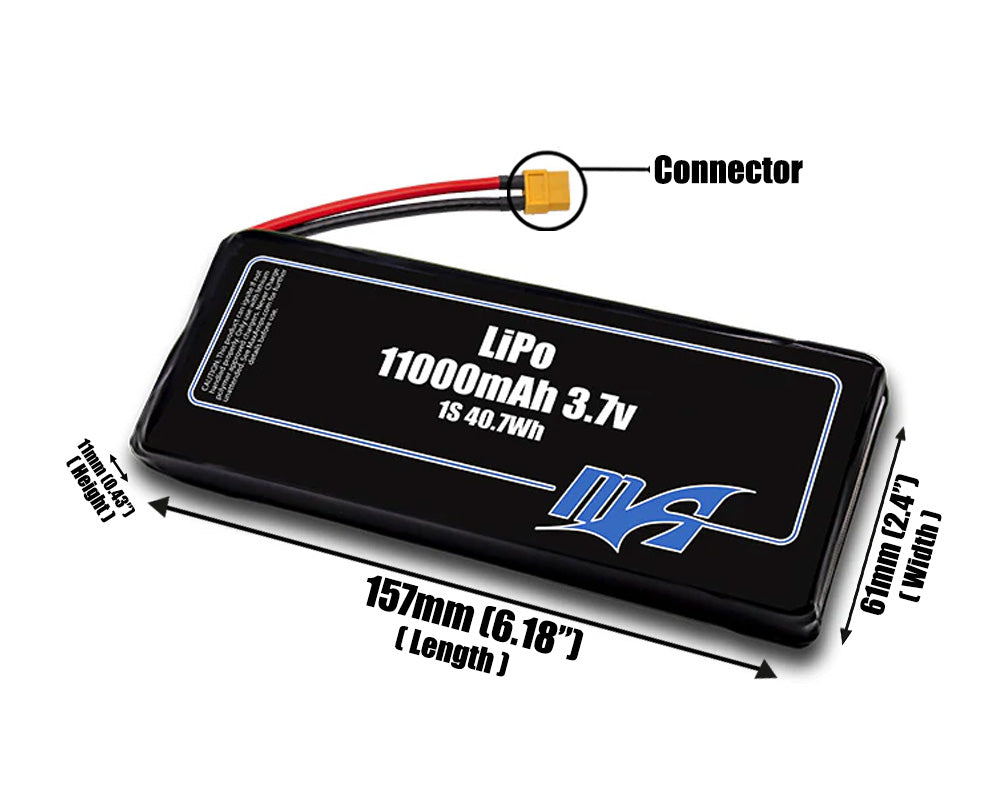 LiPo 11000mAh 1S 3.7v Battery Pack