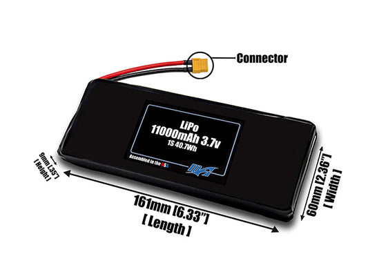 LiPo 11000mAh 1S 3.7v Battery Pack