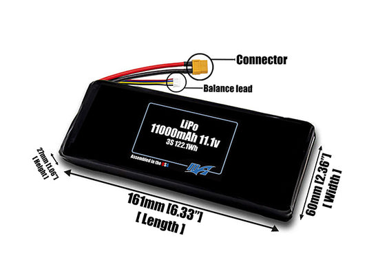 LiPo 11000mAh 3S 11.1v Battery Pack
