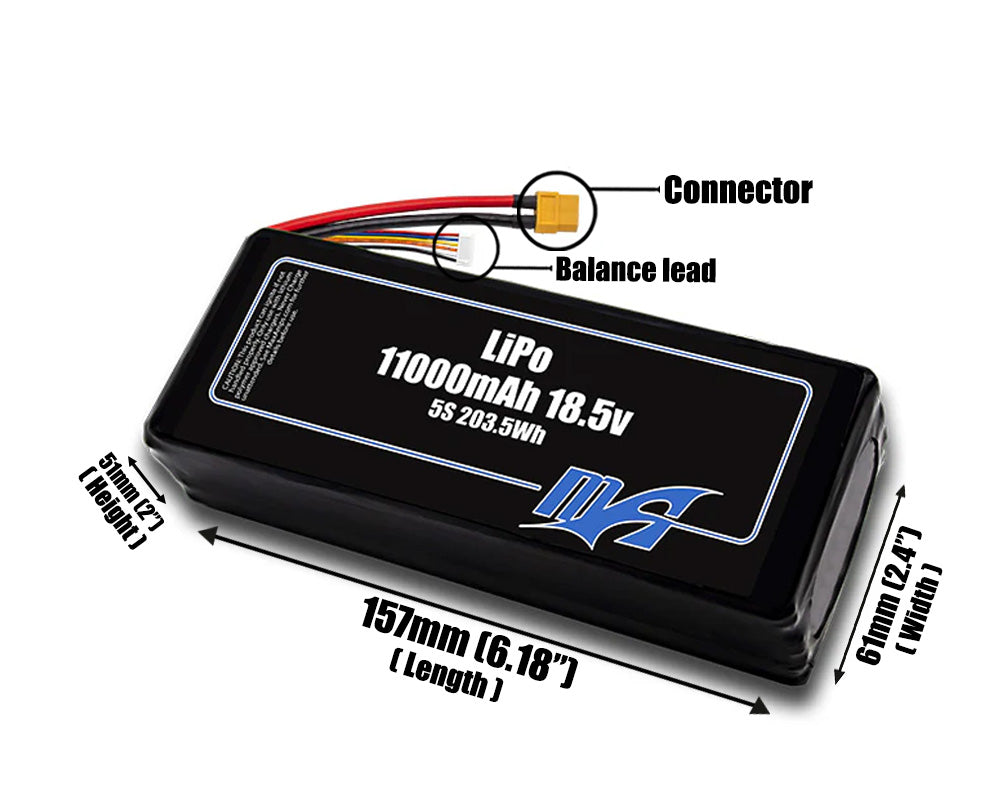 LiPo 11000mAh 5S 18.5v Battery Pack