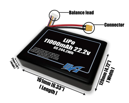 LiPo 11000mAh 6S 22.2v SBS Battery Pack