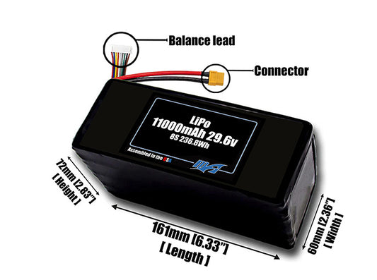 LiPo 11000mAh 8S 29.6v Battery Pack