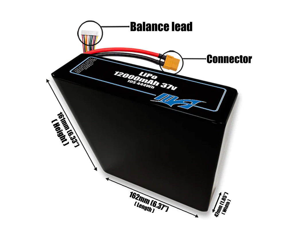 LiPo 12000mAh 10S2P 37v Battery Pack