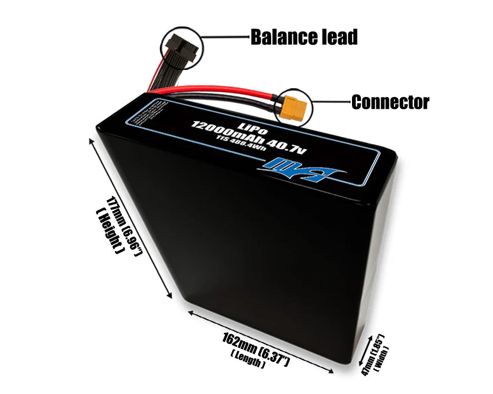 LiPo 12000mAh 11S2P 40.7v Battery Pack