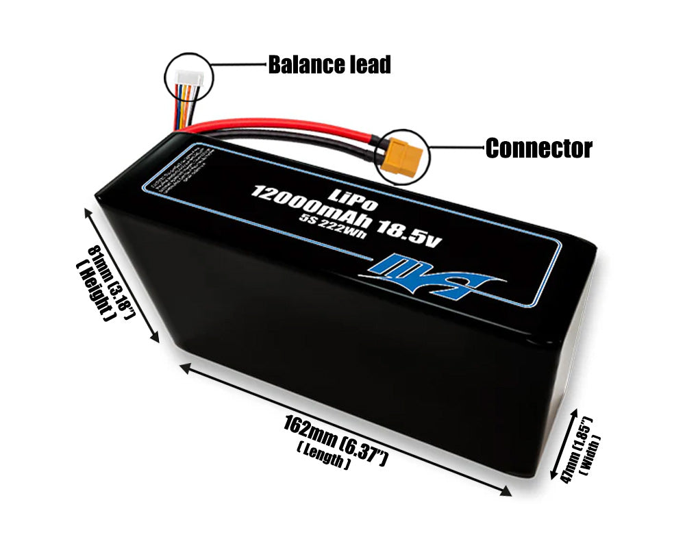 LiPo 12000mAh 5S2P 18.5v Battery Pack