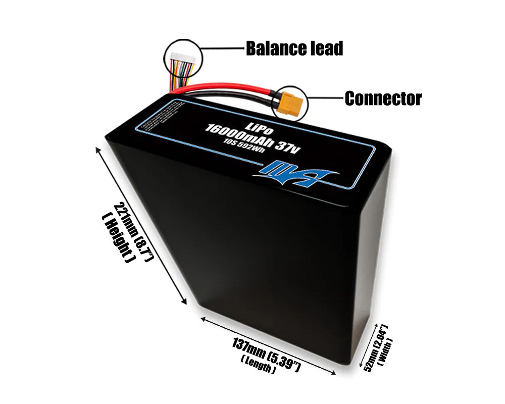 LiPo 16000mAh 10S2P 37v Battery Pack