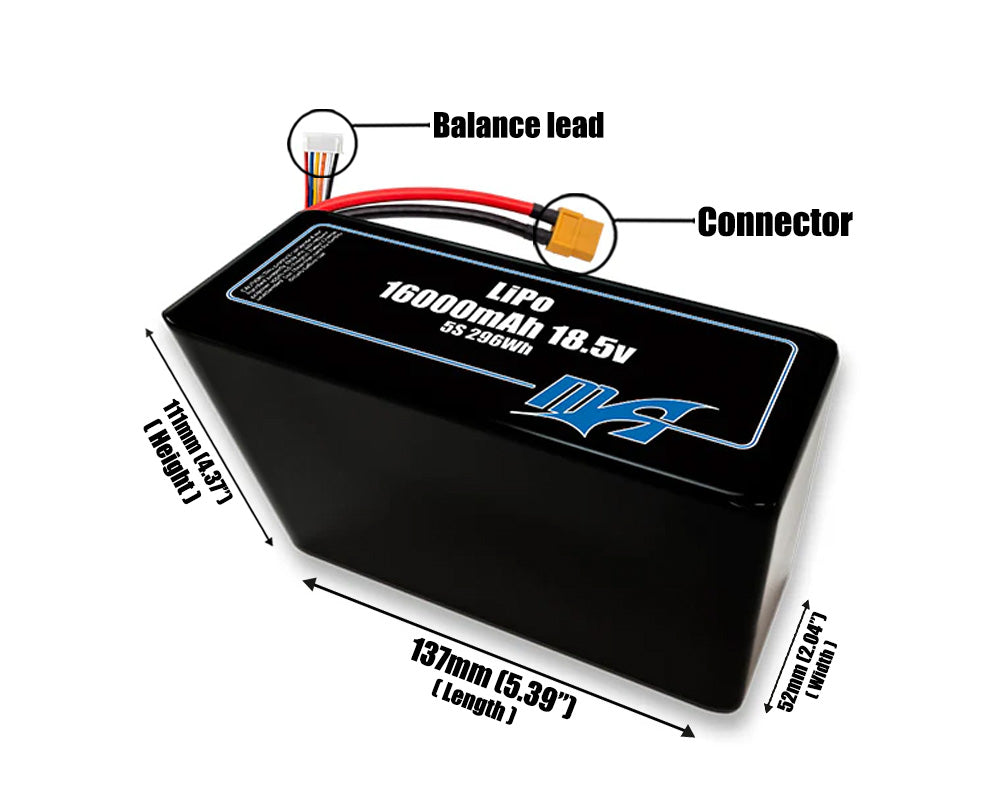 LiPo 16000mAh 5S2P 18.5v Battery Pack