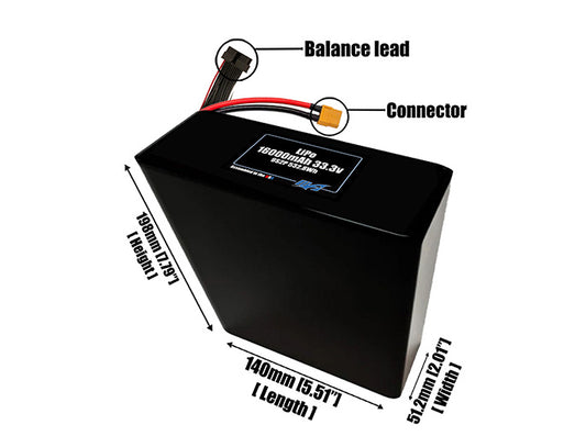 LiPo 16000mAh 9S2P 33.3v Battery Pack