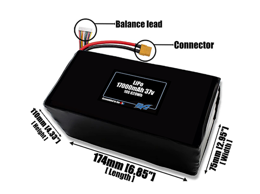 LiPo 17000mAh 10S 37v Battery Pack