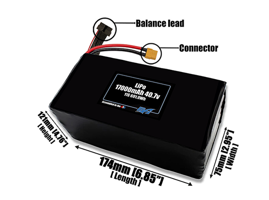 LiPo 17000mAh 11S 40.7v Battery Pack