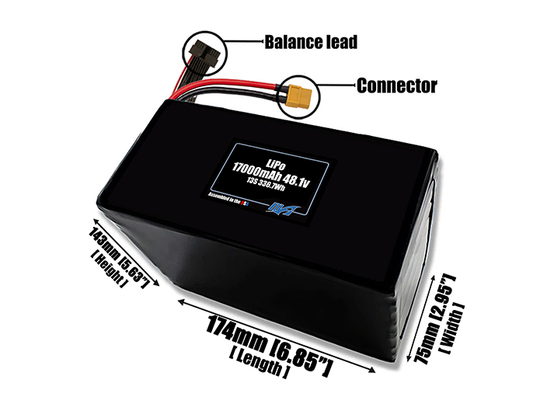 LiPo 17000mAh 13S 48.1v Battery Pack