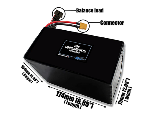 LiPo 17000mAh 14S 51.8v Battery Pack