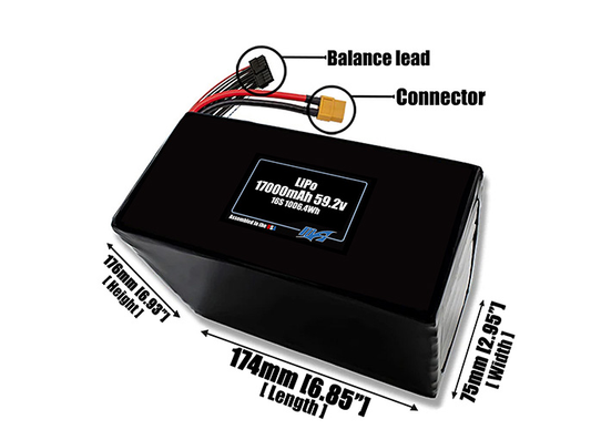 LiPo 17000mAh 16S 59.2v Battery Pack