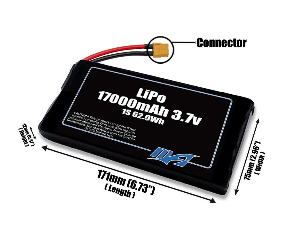 LiPo 17000mAh 1S 3.7v Battery Pack